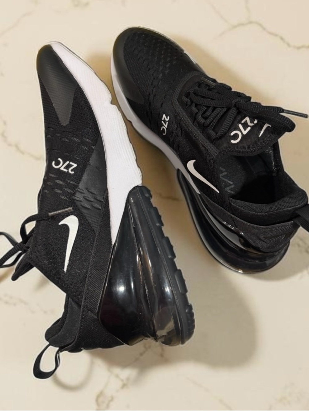 Nike Black/White Air Max 270 Casual Sneakers - Picture 2 of 11